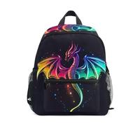 GAIREG Mochila para niños pequeños, mochila de viaje con diseño de dragón neón con etiqueta de nombre, Dragón de neón, 6-8 Years, Lindas mochilas