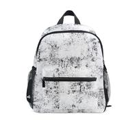 GAIREG Mochila para niños y niñas, color negro y blanco, textura grunge, bolsa de viaje con etiqueta de nombre, Textura rugosa negra y blanca, 6-8 Years
