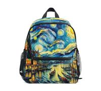 GAIREG Mochila para niños y niñas, diseño de cielo estrellado de Venecia, mini bolsa de viaje con etiqueta de nombre, Venice Starry Sky, 3-5 Years, Lindas mochilas