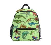 GAIREG Mochila para niños y niñas, mini mochila de viaje con etiqueta de nombre, reptiles verdes, cocodrilos, Cocodrilos de reptiles verdes, 6-8 Years, Lindas mochilas