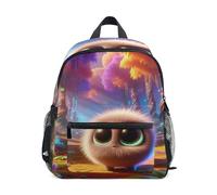 GAIREG Mochila redonda pequeña 3D para niños pequeños con etiqueta de nombre, mochilas para niños, Criatura redonda pequeña 3D, 6-8 Years, Lindas mochilas