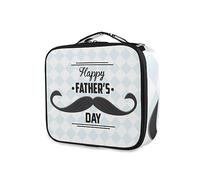 GAIREG Mushrooms Rainbow Eyes Travel Makeup Bag Organizer Portable Cosmetic Case with Adjustable Dividers, Patrón de cuadros Happy Father's Day