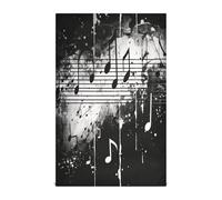 GAIREG Music Notes - Juego de 4 toallas de mano absorbentes estampadas, 28 x 18 pulgadas, color negro