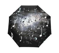 GAIREG Paraguas de viaje con notas musicales y cielo para lluvia, pequeño, compacto, portátil, plegable, apertura automática