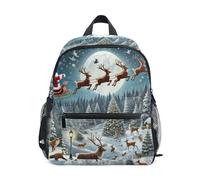 GAIREG Santa's Sleigh Ride - Mochila para niño pequeño con etiqueta de nombre, mochila de viaje para niños pequeños, Santa's Sleigh Ride, 3-5 Years, Lindas mochilas