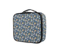 GAIREG Vintage Floral Bouquet Maquillaje Caso Cosméticos Neceser Bolsa de Viaje para Mujer, Dibujos animados zorro y planetas estrellas