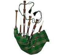 Gaita escocesa Rosewood color natural con plata Plain Mounts libre Tutor libro, bolsa de transporte, Drone, juncos