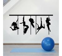GAIZHEWO creativo pole dance silueta vinilo etiqueta de la pared estudio de baile bar habitación de niña sala de estar fondo de pared papel tapiz removible