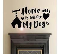 GAIZHEWO El hogar es donde mi perro cita vinilo pegatina de pared dormitorio habitación de niños sala de juegos pasillo Mural extraíble