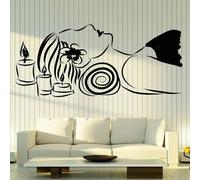 GAIZHEWO Hermosa Chica Vinilo Etiqueta de La Pared Sala de Masajes Salón de Belleza Sala de Spa Sala de Meditación Sala de Polvo Dormitorio Mural Extraíble