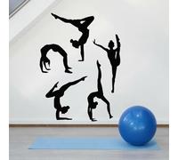 GAIZHEWO-pegatina de vinilo para pared de gimnasta creativa, pegatina de pared para dormitorio de niñas, gimnasio, estudio de baile, gimnasia, aula, papel tapiz extraíble