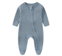 Gajaous Mono con Pies para Bebé y Actividades al Aire Libre - Enterizo Ligero con Cremallera de Doble Sentido, de Primavera a Otoño 0-12M