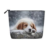 GaJher A Sleeping Dog - Estuche de maquillaje de cáñamo - Su solución única para artículos de tocador de viaje y almacenamiento diario de cosméticos - Bolsa con cremallera, color negro, blanco y