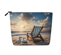 GaJher Beautiful Blue Sky and Sea - Bolsa de maquillaje de cáñamo falso, tu solución de un solo paquete para artículos de tocador de viaje y almacenamiento diario de cosméticos, bolsa con cremallera,