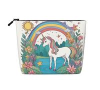 GaJher Bolsa de maquillaje de cáñamo artificial Unicorns by the River, tu solución de viaje para artículos culturales y almacenamiento diario de cosméticos, bolsa con cremallera, color negro, talla