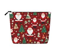 GaJher Bonita bolsa de maquillaje de cáñamo falso de Papá Noel, tu solución de un solo paquete para artículos de tocador de viaje y almacenamiento diario de cosméticos, bolsa con cremallera, negro,