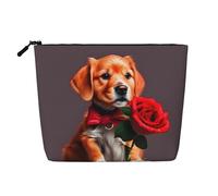 GaJher Estuche de maquillaje de cáñamo artificial similar a un perro caballero - Su solución única para artículos de tocador de viaje y almacenamiento diario de cosméticos - Bolsa, blanco y negro,