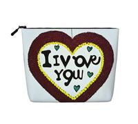 GaJher Love Confessions - Estuche de maquillaje de cáñamo sintético - Su solución única para artículos de aseo de viaje y almacenamiento diario de cosméticos - Bolsa con cremallera, blanco y negro,