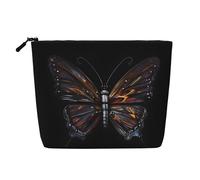 GaJher Mystery Butterfly - Bolsa de maquillaje de cáñamo falso, tu solución de un solo paquete para artículos de tocador de viaje y almacenamiento diario de cosméticos, bolsa con cremallera, negro,