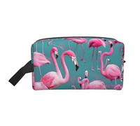 GaJher Neceser de viaje grande - Reutilizable con estampado de una bandada de flamencos, kit de artículos de tocador Dopp, organizador portátil para maquillaje, artículos esenciales diarios, color