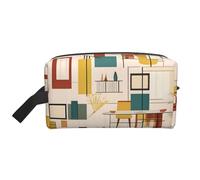 GaJher Neceser de viaje grande - Reutilizable de mediados de siglo, moderno kit de artículos de tocador Dopp, organizador portátil para maquillaje, artículos esenciales diarios, color blanco, talla