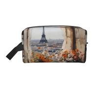 GaJher Neceser de viaje grande - Reutilizable hermoso pilones en la distancia Imprimir Neceser Dopp Kit, organizador portátil para maquillaje, artículos esenciales diarios, blanco, talla única,