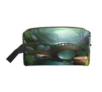 GaJher Neceser de viaje grande - Reutilizable Little Bridge in the East Print Toiletry Dopp Kit, organizador portátil para maquillaje, artículos esenciales diarios, blanco, talla única, Blanco, One
