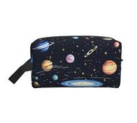 GaJher Neceser de viaje grande - Reutilizable The Solar Family Print Toiletry Dopp Kit, organizador portátil para maquillaje, artículos esenciales diarios, color blanco, talla única, Blanco, One Size