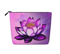 GaJher Purple Lotus - Bolsa de maquillaje de cáñamo falso, tu solución de un solo paquete para artículos de tocador de viaje y almacenamiento diario de cosméticos, bolsa con cremallera, negro, talla