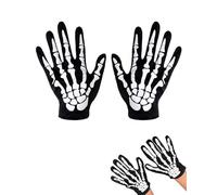 GAJUS 1 Par de Guantes de Guantes de Esqueleto | Accesorios de Disfraces para Halloween, Mardi Gras, Fiestas de la Luna Creciente y Fiestas Temáticas | Unisex
