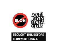GAJUS 3 piezas de pegatinas para el parachoques del Tesla Club, divertidas pegatinas de vinilo contra Elon Musk, pegatinas para el parachoques del coche