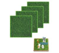 GAJUS 4 piezas césped artificial jardín en miniatura, decoración jardín en miniatura, musgo artificial en miniatura, césped artificial musgo en miniatura, musgo artificial decoración exterior