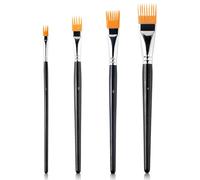 GAJUS 4 Pinceles Abanico Peine Textura Profesionales para Pintura Acrílica y Óleo,Set Pincel Rastrillo Efectos Pelo Hierba, Pinceles Nylon para Acuarela Manualidades Pintura Textil y Colegio