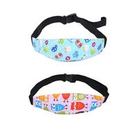 GAJUS Bebés Soporte de la Cabeza Cinturón Ajustable, 2 Piezas Reposacabezas para Cochecito y Silla de Paseo, Diseño Suave de Elefante Azul y Morado para Niños y Recién Nacidos