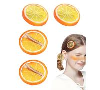 GAJUS Juego de 4 pinzas para el cabello, pinzas naranjas, bandas elásticas para el cabello para niñas y mujeres, accesorios para el cabello de frutas dulces de carnaval, fiesta de disfraces