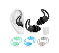 GAJUS Tapones para los oídos de natación para adultos 4 Pares de tapones de silicona suaves,impermeables y reutilizables,protección para los oídos para natación,ducha,surf,buceo y deportes acuáticos