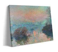 GAJUST Monet Sunset On The Seine Poster Sunset on The Sena at Lavacourt, Winter Painted by Claude Monet In, póster de arte en lienzo; marco; 16 x 24 pulgadas (40 x 60 cm)