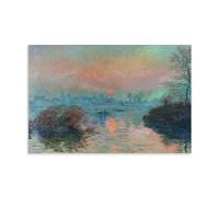GAJUST Monet Sunset On The Seine Poster Sunset on The Sena at Lavacourt, Winter Painted by Claude Monet In, póster artístico en lienzo; sin marco; 20 x 30 pulgadas (50 x 75 cm)