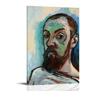 GAJUST Póster de autorretrato de Matisse en una camiseta a rayas pintado por Henri Matisse en 1906, póster artístico en lienzo; marco; 12 x 18 pulgadas (30 x 45 cm)