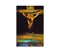 GAJUST Póster de Cristo de Salvador Dalí Cristo De San Juan De La Cruz, pintura del pintor español Salvador, póster artístico impreso en lienzo; sin marco; 16x24pulgadas(40x60cm)