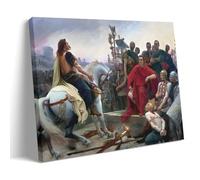 GAJUST Póster de Vercingetorix rendiciones Vercingetorix lanzando sus armas a los pies de Julio César, póster de arte en lienzo; marco; 20 x 30 cm