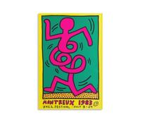 GAJUYL Keith Haring Póster Pop Art Montreux 1983, (17) Festival de Jazz - Arte de pared del 8 al 24 de julio, lienzo impreso, póster artístico para decoración del hogar, pintura sin marco; 60 x 90 cm