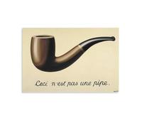 GAJUYL Póster de pintura famosa Ceci N'est Pas Une Pipe de René Magritte, póster artístico impreso en lienzo, pintura para decoración del hogar; sin marco; 60 x 90 cm