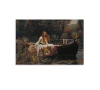 GAJUYL Póster de pintura famosa de La Dama de Shalott de John William Waterhouse, póster de arte impreso en lienzo, pintura para decoración del hogar; sin marco; 60 x 90 cm