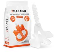 Gakago Sistema de nivelación de baldosas 200 tacos roscados de 2 mm - Ayuda a la colocación para un patrón de juntas perfecto - Gama superior para grosores de baldosa de 3-18 mm