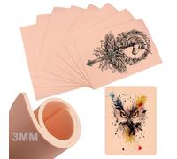 Gakonp - 8 piezas de piel falsa para practicar piel de doble cara, 3 mm, microblading para práctica de cejas, tatuajes para principiantes y experimentados artistas del tatuaje