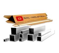 GAL - INDUSTRIAL Tubo Cuadrado de Aluminio 40 x 40 x 3 mm | Longitud 20 cm | Corte a Medida | Superficie Rugosa | Perfil de Aluminio EN AW-6060 para Bricolaje e Industria