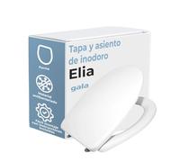 Gala asiento colección Elia modelo G5137001 - Repuesto de tapa fija, para Inodoro/WC, acabado color blanco, 35 x 4,5 x 44,8 cm