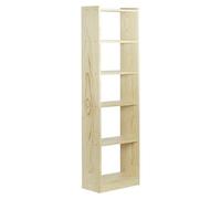 Gala Estantería de madera (Al x An x Pr: 184,7 x 49,6 x 25 cm, Capacidad de carga por balda: 100 kg, Número de baldas: 6 ud., Atornillado, Natural)
