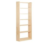 Gala Estantería de madera (Al x An x Pr: 216,7 x 79,6 x 25 cm, Capacidad de carga por balda: 100 kg, Número de baldas: 7 ud., Atornillado, Natural)
